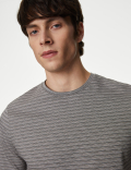 Pure Cotton Striped Textured T-Shirt