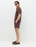 Cotton Rich Notch Neck Boucle Polo Shirt