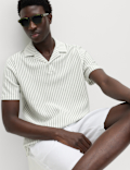 Cotton Rich Jersey Geometric Polo Shirt