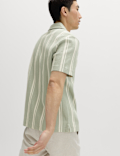 Cotton Rich Striped Seersucker Polo Shirt