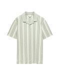 Cotton Rich Striped Seersucker Polo Shirt