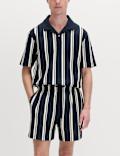 Cotton Rich Seersucker Striped Shorts