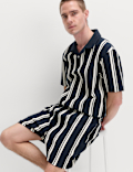 Cotton Rich Seersucker Striped Shorts