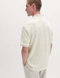 Cotton Rich Textured Knitted Polo Shirt