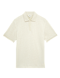 Cotton Rich Textured Knitted Polo Shirt