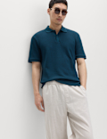 Cotton Rich Textured Knitted Polo Shirt