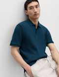 Cotton Rich Textured Knitted Polo Shirt