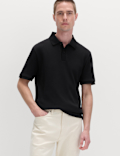 Cotton Rich Textured Knitted Polo Shirt