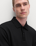 Cotton Rich Textured Knitted Polo Shirt