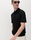 Cotton Rich Textured Knitted Polo Shirt