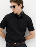 Cotton Rich Textured Knitted Polo Shirt