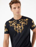 Cotton Baroque Print T-Shirt