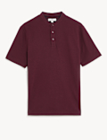 Cotton Rich Grandad Collar Polo Shirt