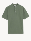 Cotton Rich Grandad Collar Polo Shirt
