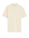Cotton Rich Grandad Collar Polo Shirt