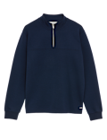 Cotton Blend Half Zip Sweatshirt