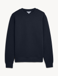 Cotton Textured Crewneck Sweatshirt