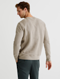 Cotton Textured Crewneck Sweatshirt