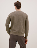 Cotton Textured Crewneck Sweatshirt