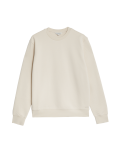 Cotton Textured Crewneck Sweatshirt