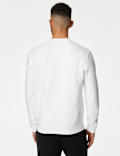 Cotton Textured Crewneck Sweatshirt