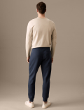 Cuffed Cotton Blend Zip Pocket Joggers