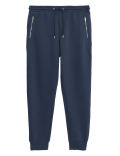 Cuffed Cotton Blend Zip Pocket Joggers
