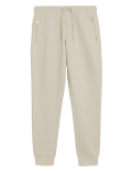 Cuffed Cotton Blend Zip Pocket Joggers