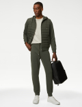 Cuffed Cotton Blend Zip Pocket Joggers