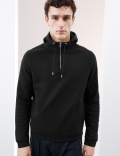 Cotton Blend Half Zip Hoodie