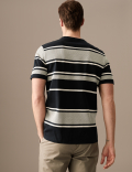 Pure Cotton Striped Textured T-Shirt