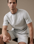 Textured Pure Cotton Jersey Shorts