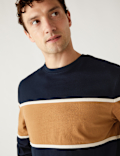 Pure Cotton Colour Block T-Shirt