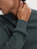Pure Cotton 2-Tone Waffle Sweatshirt