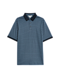 Pure Cotton Houndstooth Print Polo Shirt