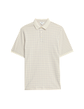 Pure Cotton Houndstooth Print Polo Shirt