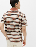Cotton Blend Crepe Notch Neck Polo Shirt