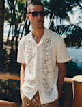 Pure Cotton Embroidered Short Sleeve Shirt