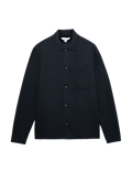Cotton Blend Ribbed Overshirt