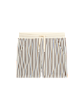 Striped Knit Textured Cotton Blend Shorts