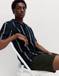 Pure Cotton Striped Revere Polo Shirt