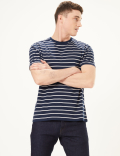 Pure Cotton Regular Fit Striped T-Shirt