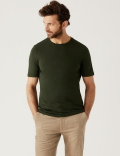 Regular Fit Pure Cotton Crew Neck T-Shirt