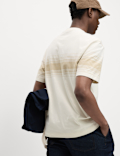 Pure Cotton Chest Stripe Crew Neck T-Shirt