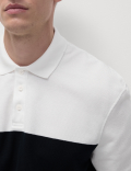 LS CHEST STRIPE PIQUE POLO