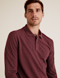 Pure Cotton Long Sleeve Polo Shirt
