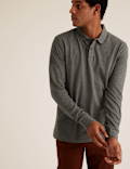 Pure Cotton Long Sleeve Polo Shirt
