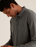Pure Cotton Long Sleeve Polo Shirt