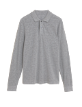 Pure Cotton Long Sleeve Polo Shirt