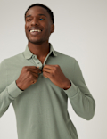 Pure Cotton Long Sleeve Polo Shirt